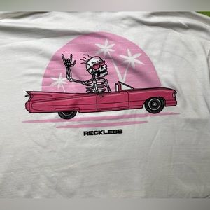 XL white hoodie with skeleton driving logo *As is* bundle other items to save✨‼️